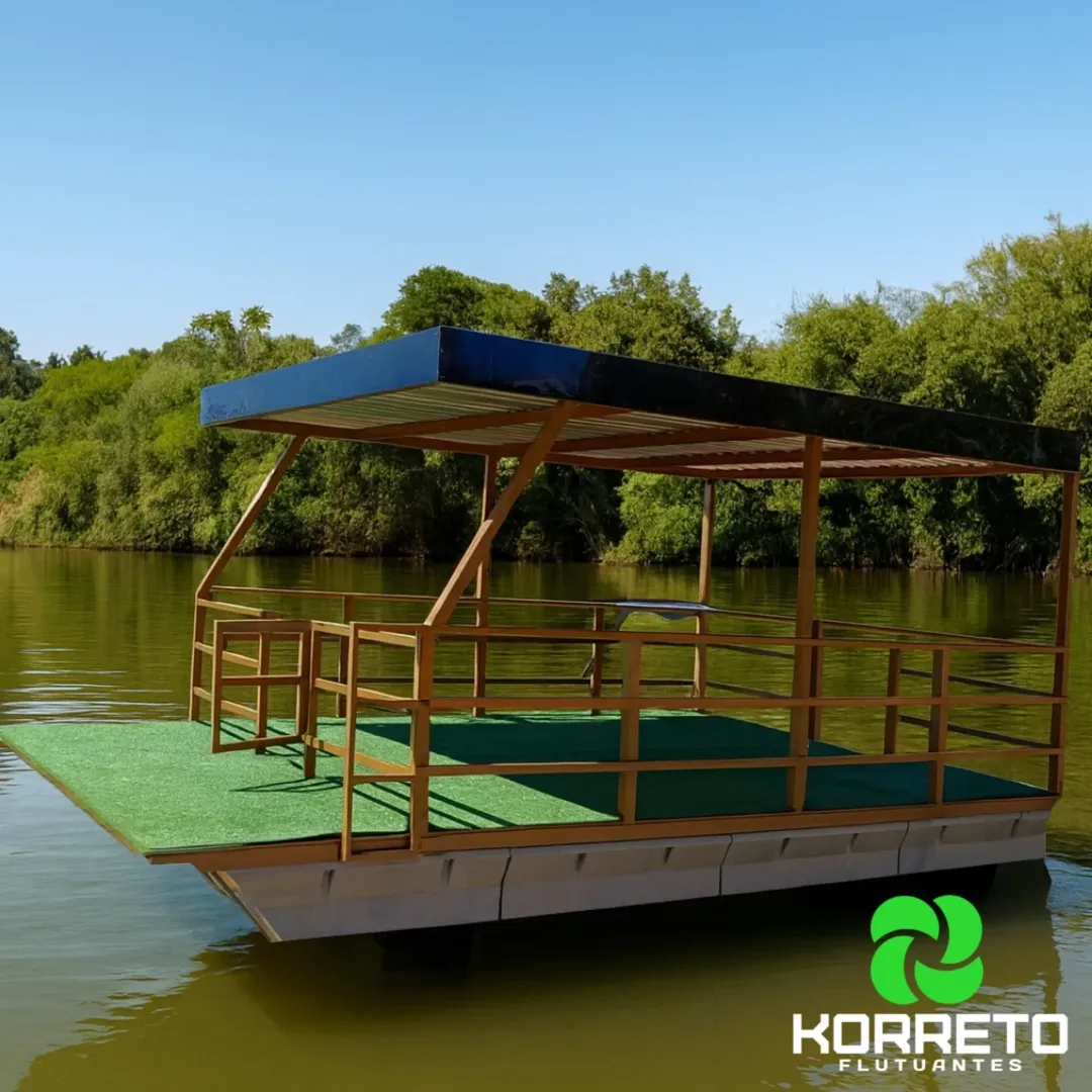 Plataforma flutuante alongada com flutuadores Korreto